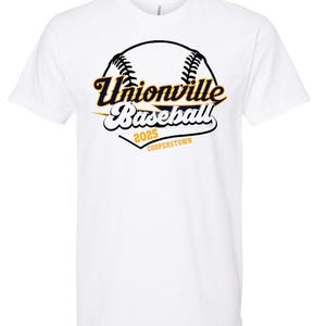 Unionville Cooperstown Custom Team T-shirt or Tank Top, Baseball Tournament Team T-shirt, Cooperstown Shirt, Group Order