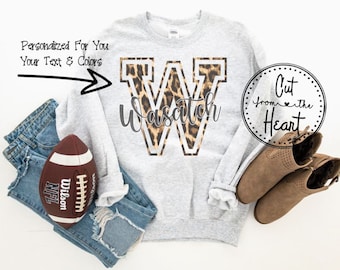 School Team Sprit Pride Shirt, Leopard Print Mascot School Shirt, Custom School Spirit Shirt, Custom Cheer Shirt, Matching Team Shirt