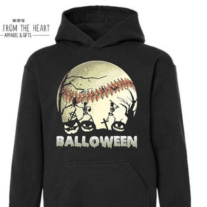 Boys Baseball Halloween Sweatshirt Or T-shirt, Baseball Pumpkin Shirt, Baseball Halloween T-shirt, Boys Baseball Sweatshirt, Baseball Hoodie