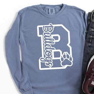 Custom Team Shirt, Favorite Team Shirt, Mascot School Spirit, School Mascot Shirt, Bulldog Pride T-shirt, Go Bulldogs, Team Bulldogs