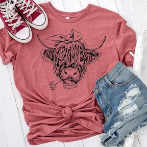 Cow Shirt or Tank Top, Cow Shirt For Mom, Highland Cow Shirt, Cow Gifts For Her, Heifer Shirt, Farm T-shirt, Ranch Tee, Farmer, Cowgirl