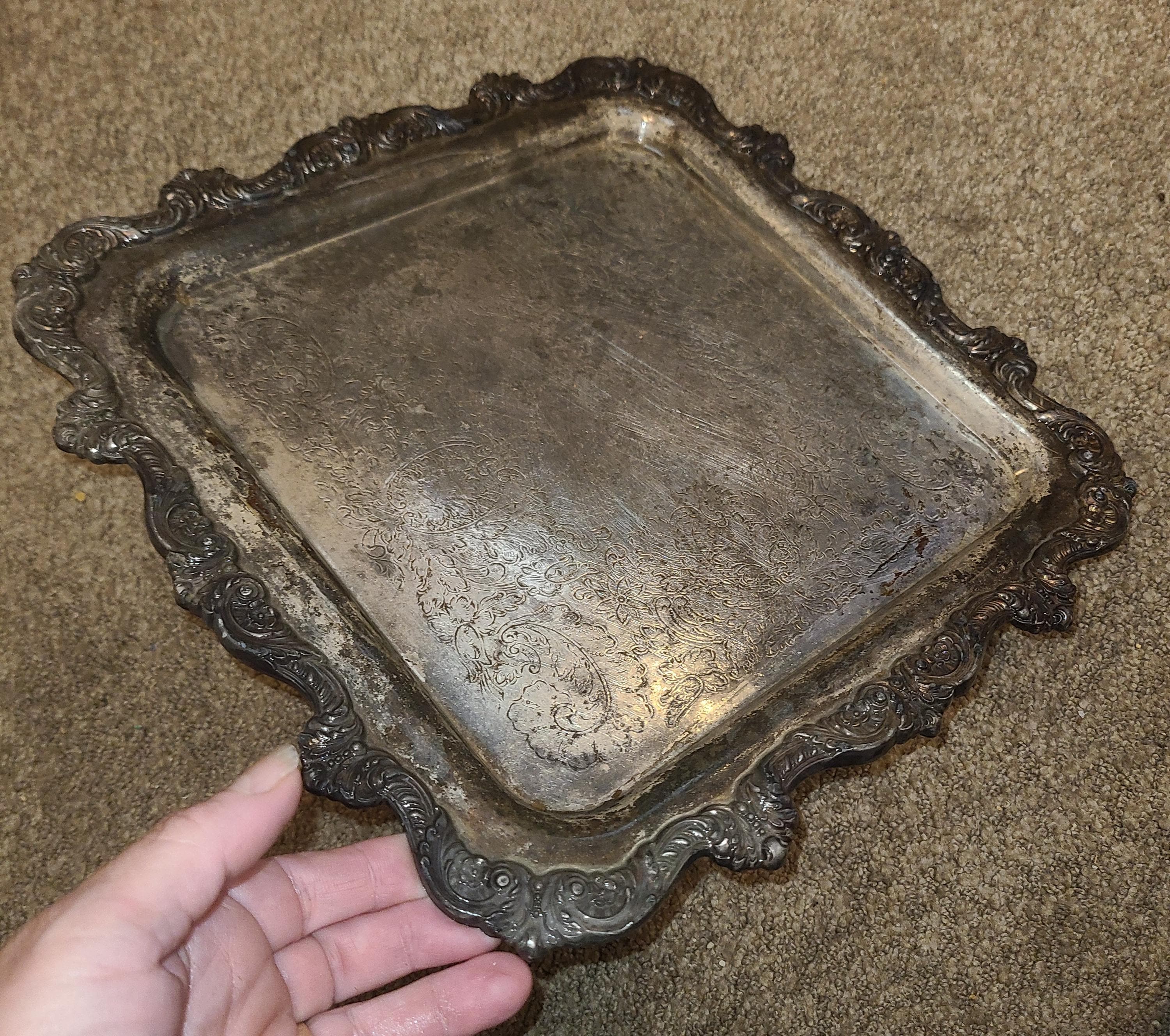 Square Footed Silver Plate Tray - Poole - Etsy Square Footed Silver Plate Tray - Poole - Etsy