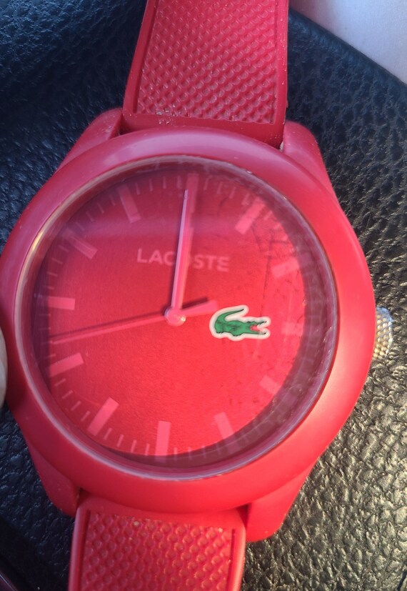 Lacoste red quartz silicone watch - image 5