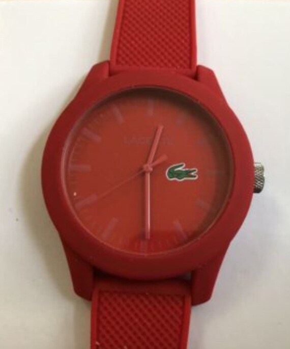 Lacoste red quartz silicone watch - image 2