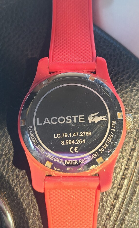 Lacoste red quartz silicone watch - image 6