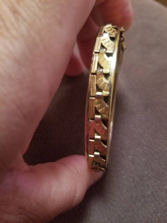 Vintage Freirich Gold Bangle Bracelet - image 5