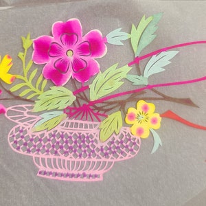 Vintage Chinese paper cuts folk art paper (Baskets)