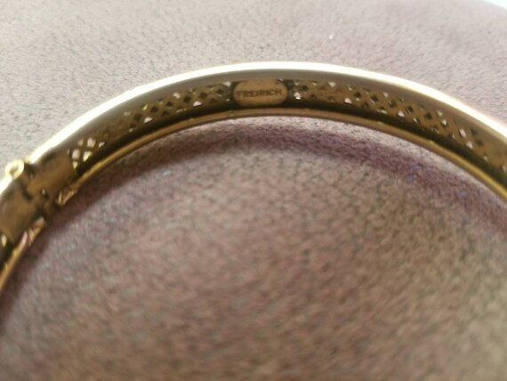 Vintage Freirich Gold Bangle Bracelet - image 4