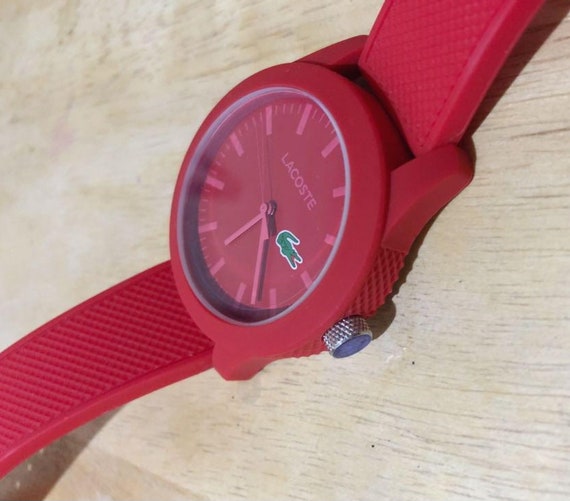 Lacoste red quartz silicone watch - image 4