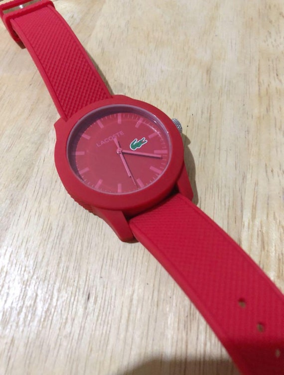 Lacoste red quartz silicone watch - image 1