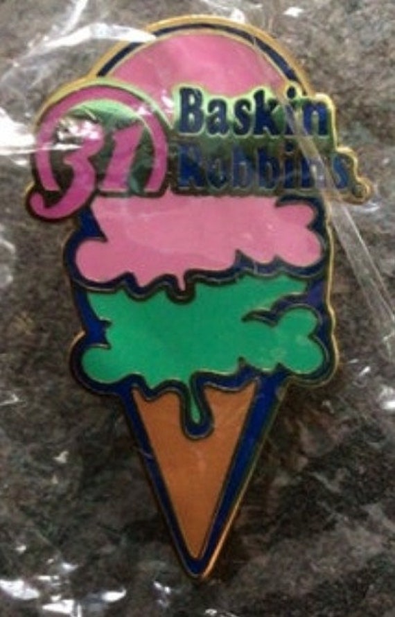 Vintage 1980's Baskin Robbins Ice Cream Cone 31 Pin B… Gem