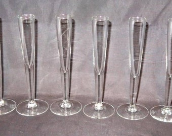 Clear fluted shot or cordial glasses