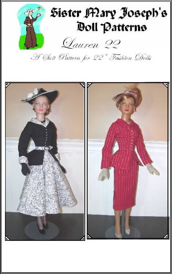 Classic Suit Doll Clothes Sewing Pattern for 22/" American Model Tonner