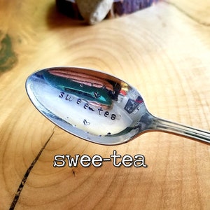 Silverplated Handstamped Vintage Tea Spoon &quot;Swee-tea&quot;