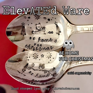 OWL Be Home For Christmas - Christmas Gift - Stocking Stuffer - Hand Stamped - Owl Gift - Coffee Spoon - Tea Spoon - Holiday Gift - Owl Gift