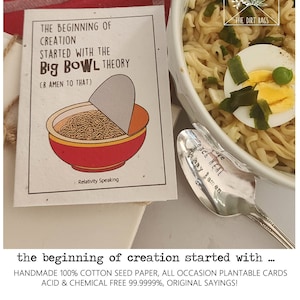 Cartes de graines - Ramen - Cartes de graines à planter - Cartes de voeux - Papier de semences - Cadeau jardin - Insolite