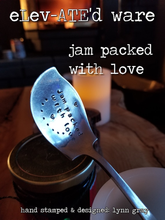 Silverplated Spoon Hand Stamped Jelly Spoon Jam Spoon
