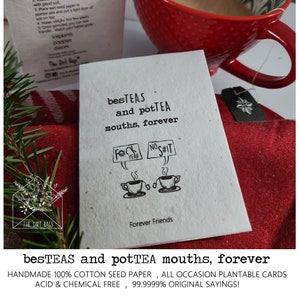 CARTES DE GRAINES - Cartes-cadeaux - Cartes écologiques - Toutes les occasions - Carte de voeux - Cartes Bestie - Cartes Petite amie - Cadeau thé - Plante - Papier semences