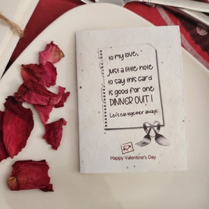 Papier semences - Cartes de voeux - Respectueux de l'environnement - Saint-Valentin - Cartes de fleurs - Papier végétal - Plante - Cartes de voeux - Cadeau amour - Cadeau pour elle