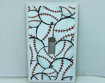 Baseball Light Switch Cover