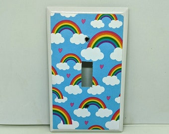 Rainbow and Hearts Light Switch Cover