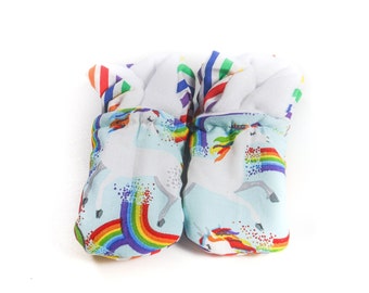 Unicorns and Rainbows Baby Booties (One Size Fits Most 0-18 Months)