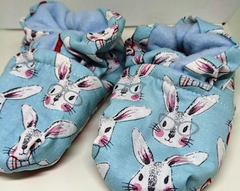 Cute Blue Bunny Rabbit Baby Booties (One Size Fits Most 0 - 18 Months)