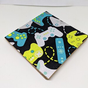 Video Game Controllers Cork and Fabric Coasters - Set of 4