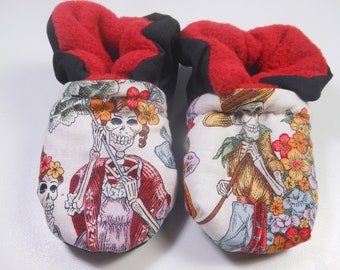 Skeletons and Flowers Baby Booties (fits most 0-18 months)