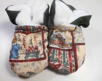 Christmas Scenes Baby Booties (One Size Fits Most 0-18 Months)