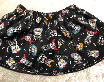 Day of the Dead Puppy Dog Skirt (Multiple Sizes Available)