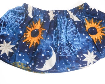 Sun, Moon, and Stars Astrology Skirt (Multiple Sizes Available)