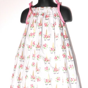 Golden Horned Unicorns With Floral Crowns Dress (Multiple Sizes Available)