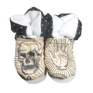 Skull and Palmistry Baby Booties (fits most 0-18 months)