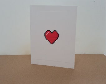 8-Bit Heart Note Card