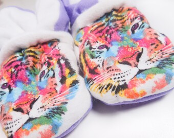 Rainbow Tiger Baby Booties (One Size Fits Most 0-18 Months)