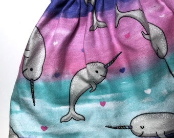 Flannel Narwhal Skirt (Multiple Sizes Available)