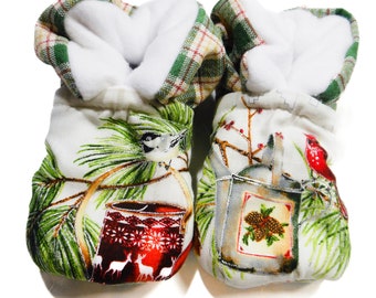 Winter Birds in Snowy Scenes Baby Booties (One Size Fits Most 0-18 Months)