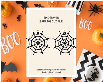 Spider Web Halloween Laser Cut File | LightBurn File Included | Cricut SVG, PNG