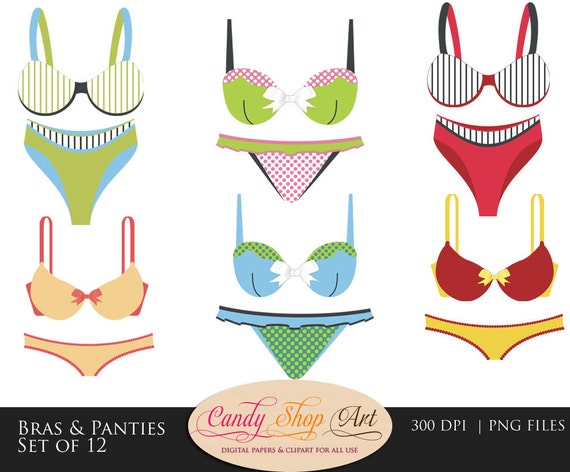 Bras and Panties Clip Art, Lingerie Clipart, Sexy Underwear Clip
