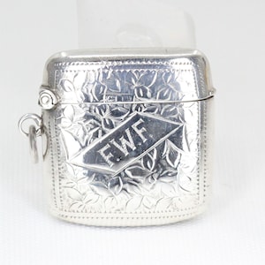 Antique Sterling Silver Vesta Case – Birmingham 1911 – Hallmarked Match Safe