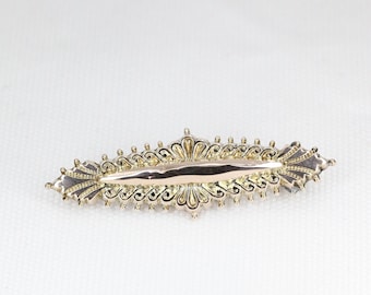 Antique 9 Carat Gold Ornate Mourning Brooch -  Birmingham 1883