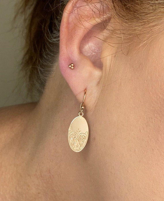 9ct gold shop coin earrings