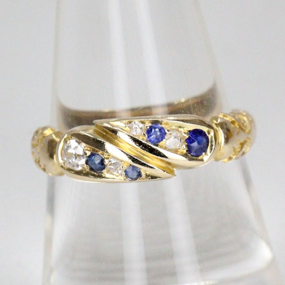 Antique Victorian 18ct Yellow Gold Sapphire and D… - image 2
