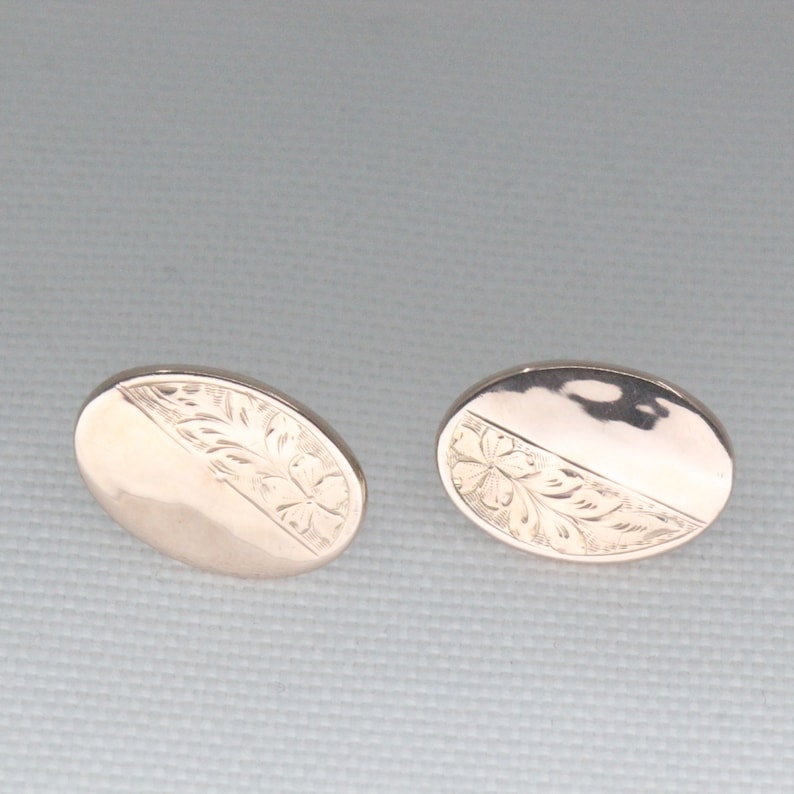 Antique 9ct Gold Oval Conversion Cufflinks into Stud Earrings Etsy