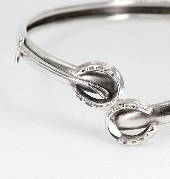 Antique Sterling Silver Bangle, Featuring Fox, Ri… - image 10