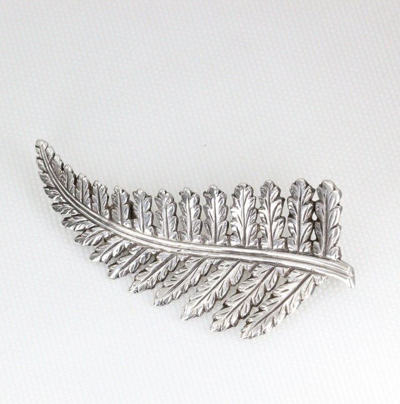 Vintage Large Sterling Silver Silver Fern Brooch Circa: 1960's zdjęcie 1