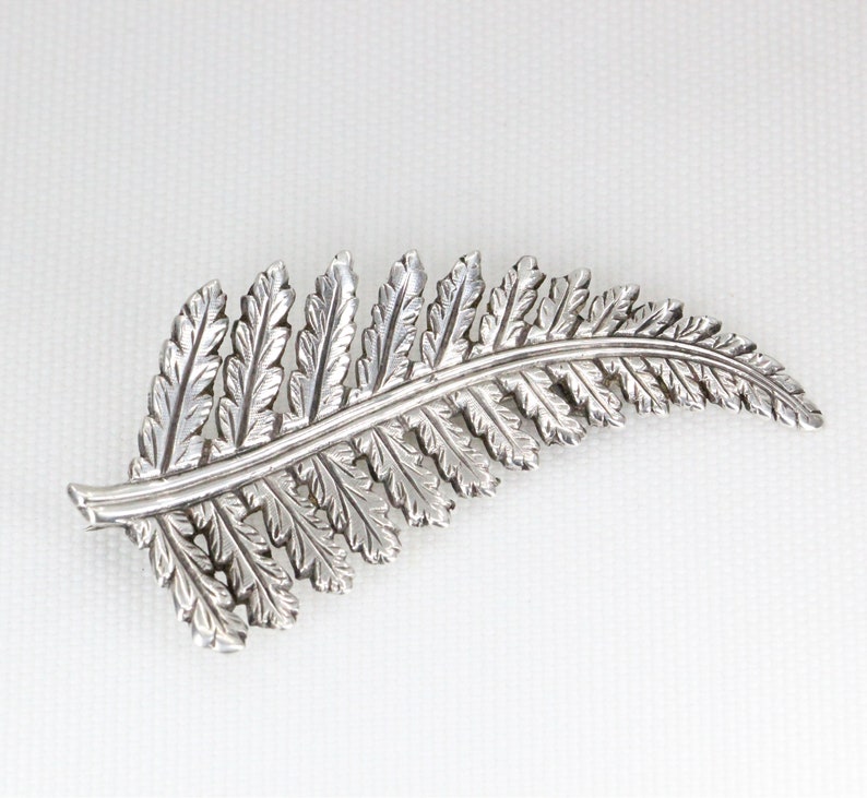 Vintage Large Sterling Silver Silver Fern Brooch Circa: 1960's zdjęcie 2