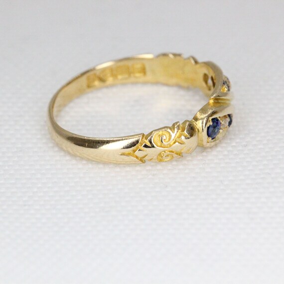 Antique Victorian 18ct Yellow Gold Sapphire and D… - image 8