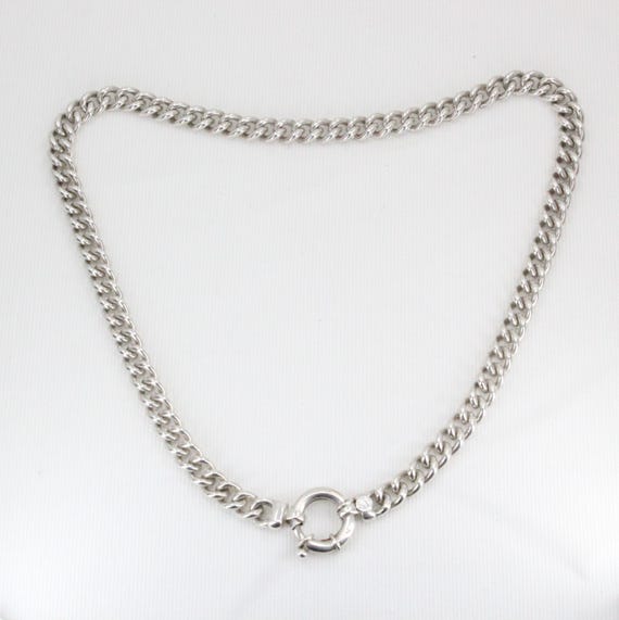 Sterling Silver Curb Chain 44.5cm – Solid Link Ne… - image 1